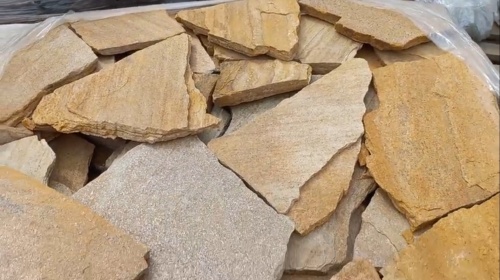 Плитняк златолит жёлтый для цоколя купить в Барабинске