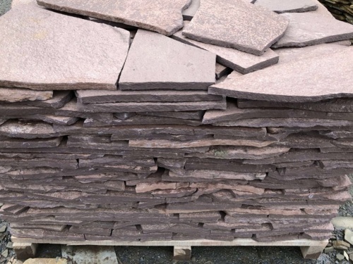 Плитняк лемезит бордовый для облицовки цоколя 20-25 мм  купить в Барабинске