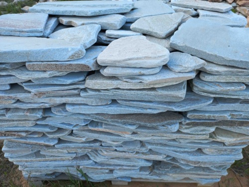 Плитняк златолит зелёный галтованный для цоколя купить в Барабинске